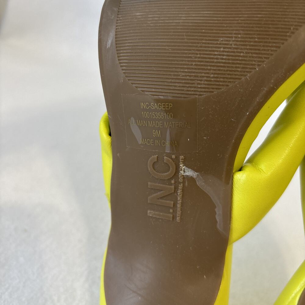 NWT INC Womens Faux Leather Open Toe Square Toe High Heel Thong Pumps Size 9M - Picture 8 of 9